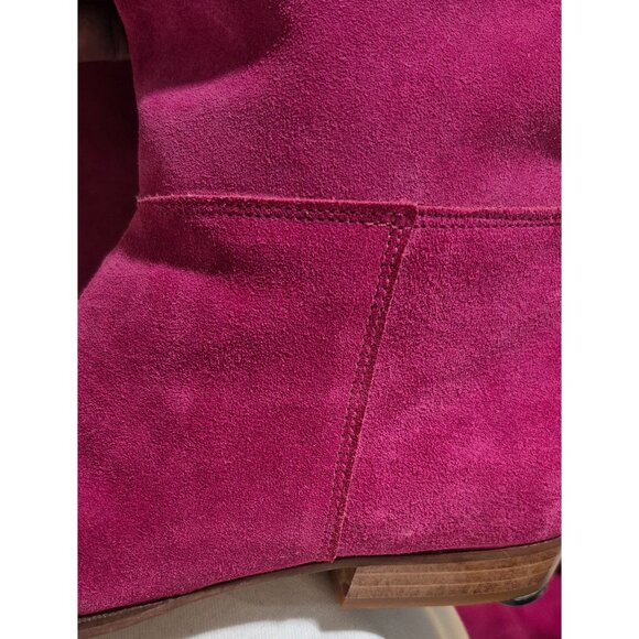Pinkish/Purple Genuine Suede Over The Knee  Style Boots Made in Italy Sz 10 FLAW - Picture 6 of 16